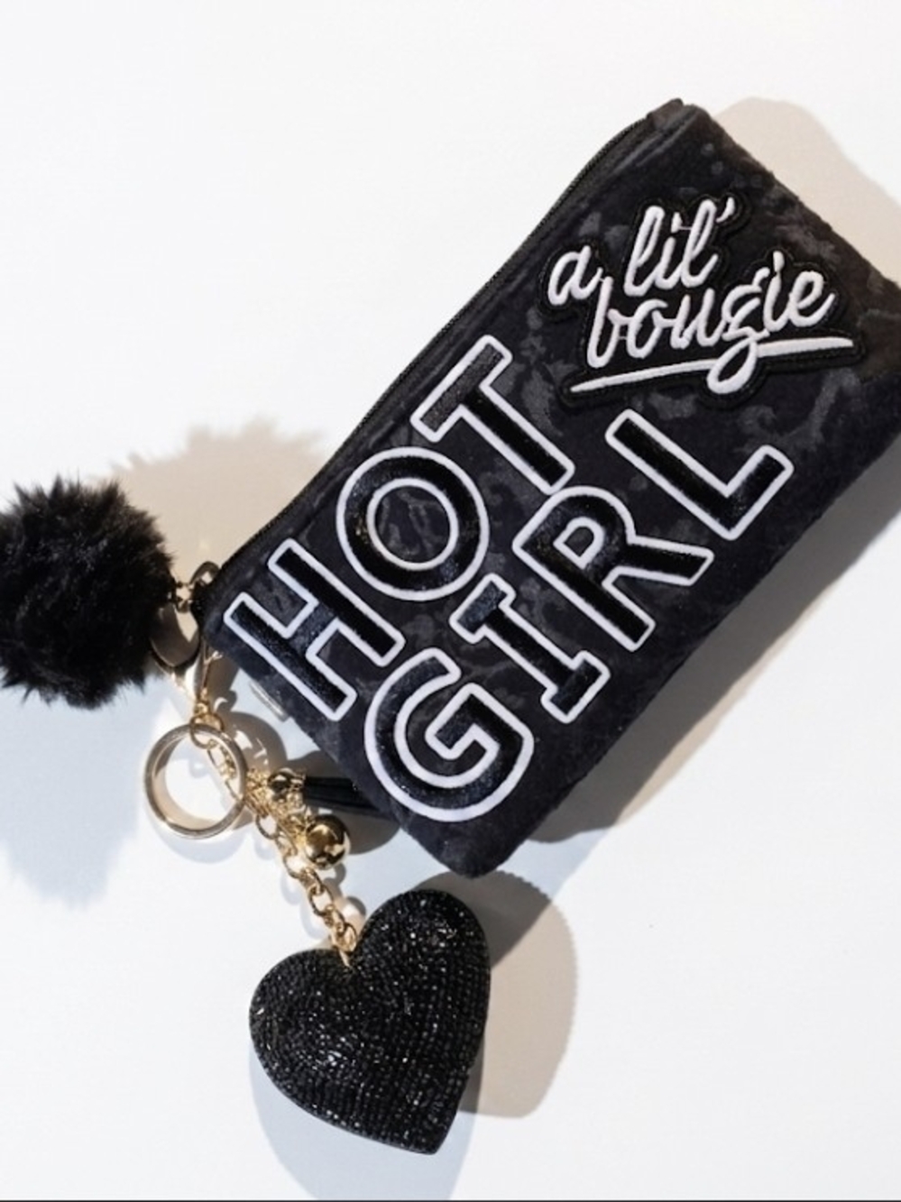 Black Velvet Wristlet Pouch